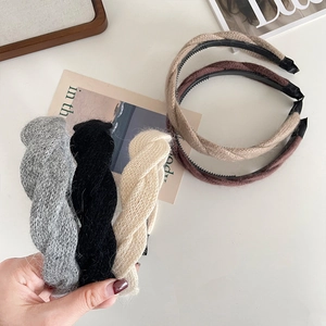 Lot de serre-tête tricotés pour femmes en cinq couleurs avec design antidérapant et texture