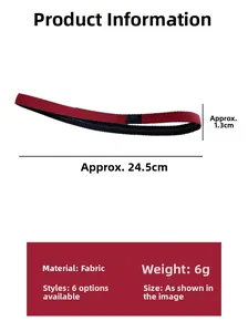 Detail view of a 1.3cm wide non-slip silicone sports headband for fitness and running