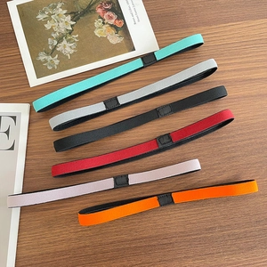 Set of 6 thin non-slip yoga headbands in various colors for running and fitness training
