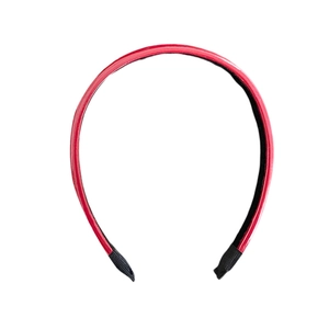 Vintage Angola red PU leather headband with high top design and non-slip lining