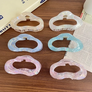 Elegant hollow cloud hair claw clips in aurora colors for thick hair six-piece set