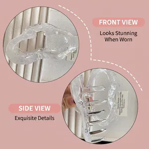 Irregular wave design hair claw clip in iridescent acrylic for thick hair styling