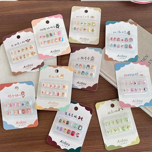 Colorful 3D cartoon animal nail art set with ten different cute styles for young girls