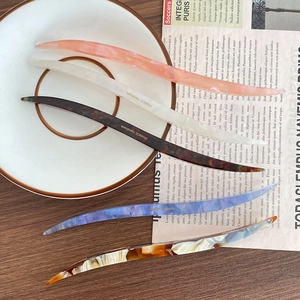French vintage handmade acetate hair sticks in various colors for elegant bun hairstyles