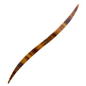 French retro amber tortoise acetate hair pin with gold France Handmade logo on white