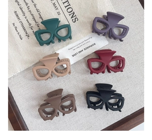 Lot de 6 pinces à cheveux mates de couleurs variées avec design unique de monture de lunettes