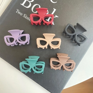Lot de 6 pinces à cheveux mates en forme de lunettes pour filles en couleurs variées