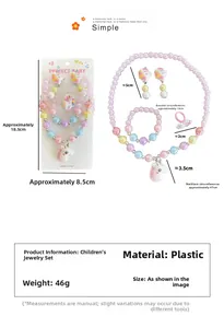 Spécifications de taille pour l'ensemble collier bracelet et boucles licorne