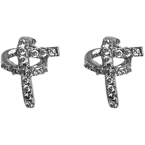 Exquisite knot-shaped zircon stud earrings with sparkling silver geometric design for women