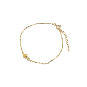 Bracelet élégant plaqué or avec pendentif rose et cœur orné de zircons blancs