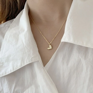 Minimalistische Kupfer Gold Überzogene Geometrische Facettierte Herz Anhänger Halskette Für Damen Mode Schlüsselbein Kette Schmuck