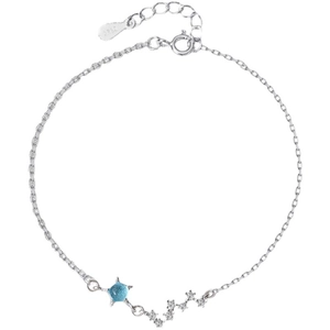 Bracelet constellation en argent S925 minimaliste avec breloque étoile bleue et zircons