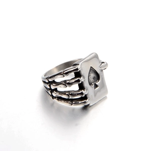 Anello Vintage Punk in Acciaio Inossidabile Picche A per Uomo Gotico Mano di Scheletro Artiglio Hip Hop Gioielli Retro Distressed