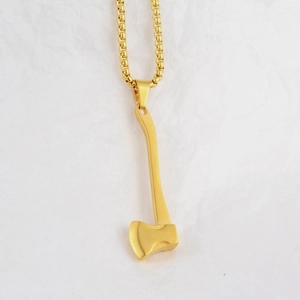 Pendentif hache doré de style hip hop avec chaîne vénitienne pour hommes et femmes