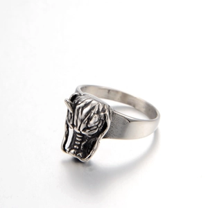Retro Stainless Steel Dragon Head Ring For Men Women Punk Gothic Hip Hop Oxidized Silver Dragon Animal Finger Ring Jewelry