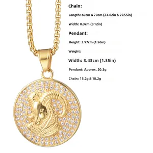 Spécifications de taille pour collier pendentif Bélier avec chaîne boîte et cristaux