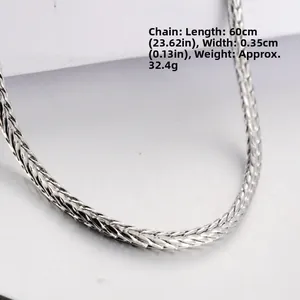 Unisex 60cm Punk Gliederkette aus silbernem Edelstahl für den täglichen Gebrauch