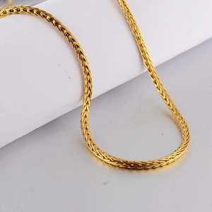 Poliertes Gold Weizenkette Halskette mit dichtem Webmuster für Damen und Herren