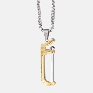 Hip-Hop-Säge-Anhänger Halskette aus Gold und Silber Edelstahl für Herren und Damen