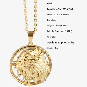 Spécifications de taille pour le collier avec pendentif Jésus couronne d'épines