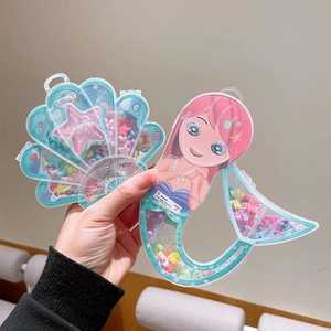 Set fai da te di perline per bambini con scatole a sirena e conchiglia e perline colorate