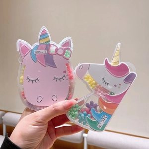 Kit di perline colorate in scatola a forma di unicorno per gioielli fai da te