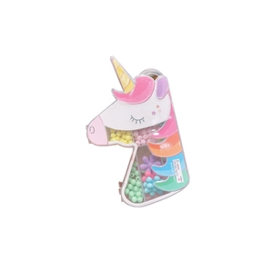 Unicorn DIY bead kit for girls jewelry making with colorful macaron beads and storage case