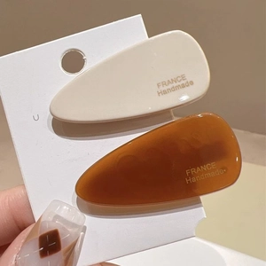 Barrettes à cheveux en acétate faites à la main en crème et ambre pour femmes et filles