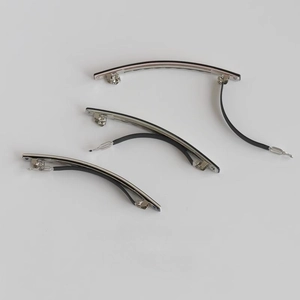 Three-piece silver alloy hair barrettes set with minimalist curved design for women
