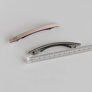 Minimalist handmade acetate barrette hair clips in pink and black for stylish hair styling