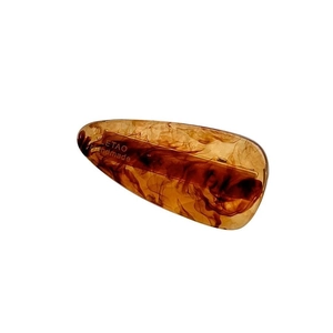 Handmade amber tortoiseshell water drop hair clip in acetate resin for a minimalist style