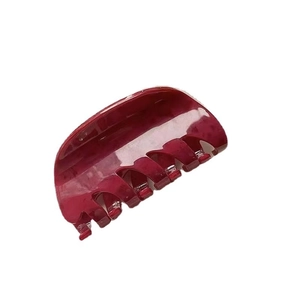Elegant rose red acetate hair claw clip with a glossy finish for a sleek hairstyle