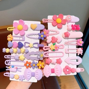 Lot de 20 barrettes à cheveux mignonnes macaron pour filles avec fleurs et nœuds