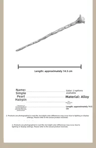 Detailed view of 14.5cm vintage metal hair pin with silver branch and pearl detail