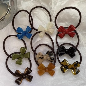Vintage Acrylic Bowknot Hair Scrunchie High Elasticity Ponytail Hair Tie Versatile Hair Accessory For Women Girls