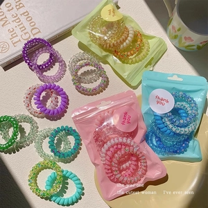 Élastiques à cheveux spirale colorés dégradés avec motifs d'étoiles en coffret cadeau