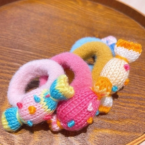 Elastici per capelli fatti a mano a forma di caramella in colori pastello per bambine