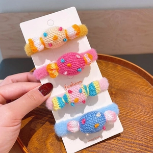 Elastici Per Capelli Fatti A Mano A Forma Di Caramella Per Ragazze In Morbido Filato Di Peluche Fasce Per Capelli Elastiche Carini Gioielli Per Capelli