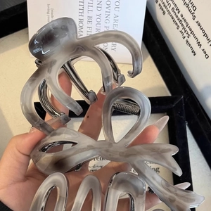 Large Metal Marble Pattern Hair Claw Clip Premium Ink Texture Strong Hold Lacquered Hair Clamp For Women Fashion Headwear