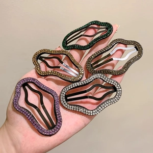 Fermaglio per Capelli Vintage in Lega con Strass a Forma di Nuvola a Onda per Donna Eleganti Mollette Luccicanti Accessori Capelli