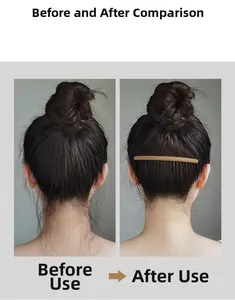 Peigne à cheveux marron montrant le coiffage des cheveux rebelles avant et après usage