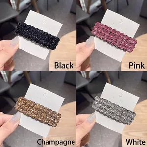 Elegantes Strass-Haarklammer-Set in den Farben Schwarz Rosa Champagner und Weiß
