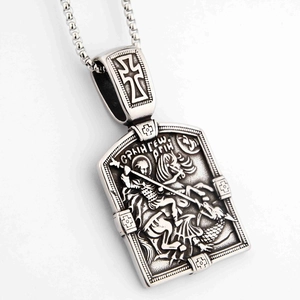 Pendentif rétro en acier inoxydable avec motif dragon et collier à billes pour hommes et femmes
