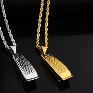 Hip hop barber clipper pendant necklaces in gold and silver finish with rope chains