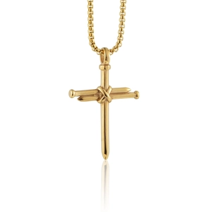 Hip Hop Nail Cross Pendant Necklace Titanium Steel Gothic Punk Industrial Vintage Jewelry For Men Women Daily Accessory