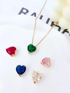Titanium Steel Heart Rhinestone Pendant Necklace Gold Plated Minimalist Stainless Steel Jewelry For Women Daily Dating Gift