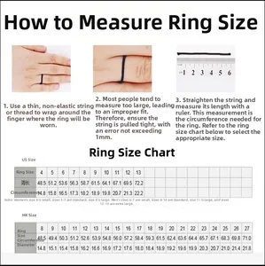 Size guide for men's shield ring with US and HK measurement charts and instructions