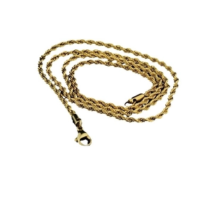 Collana classica a corda in acciaio inossidabile dorato con chiusura a moschettone unisex