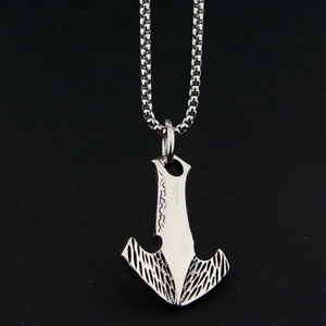 Retro Nordisch Wikinger Thors Hammer Mjölnir Anhänger Halskette 316L Edelstahl Gothic Mythos Schmuck Für Herren Damen Geschenk