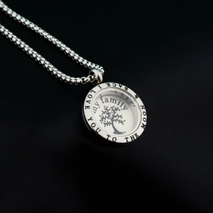 Family tree of life pendant necklace with I Love You To The Moon and Back engraving